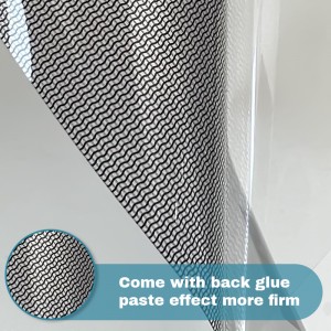 Película decorativa de vidro con patrón de onda negra