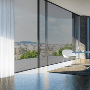 Isolierte Sonnenschutz-Fensterfolie für Wohngebäude, Büro, Kaffee-Silber