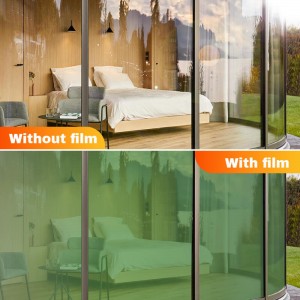 Residential Office Insulated Solar Control Window Film Silver Green
